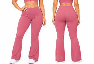 Nouveau Legging de Sport Premium Respirant en Spandex pour Femme, Taille Haute, Couleur Unie, Coupe Évasée, Longueur Intégrale - Product Image 3