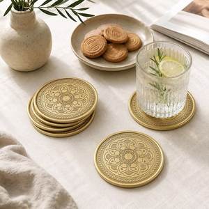 Contemporary Luxury Metal Coaster Suitable For Dining Rooms Living Areas Office <b>Desks</b> Cafes And Boutique Hotel Decorations - Product Image 5