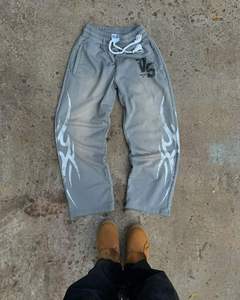 Pantalon de survêtement vintage personnalisé pour homme en molleton bouclette 100 % coton, taille élastique, coupe évasée, imprimé sérigraphié effet vieilli, effet pierre, pour l'hiver - Product Image 5