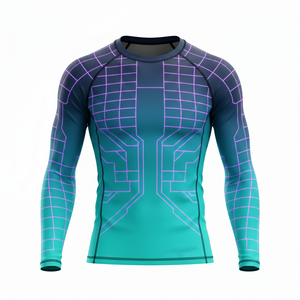 เสื้อรัดรูปแขนยาวสำหรับเด็กและเยาวชน ยูนิเซ็กซ์ สำหรับออกกำลังกาย แห้งเร็ว บีเจเจ เอ็มเอ็มเอ็ม ยิวยิตสู กีฬาต่อสู้ - Product Image 1