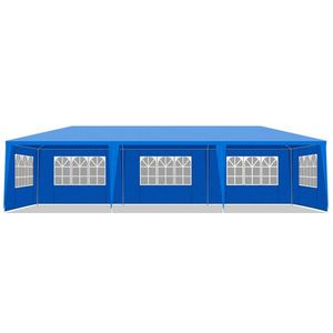 Waterproof Blue Outdoor Party Tent 10' X 30' with 8 Removable Sidewalls Canopy Patio Gazebo for Weddings & Parties - Product Image 3