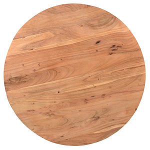 Table basse de salon en bois d'acacia massif fait main, de forme ronde, avec espace de rangement, finition naturelle moderne, approuvée pour l'hôtellerie - Product Image 6