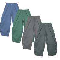 Jean décontracté pour femme, respirant, en denim, coupe ample, plissé, avec rivets, 78% BCI, 20% coton recyclé, élasthanne, coupe ample, 6,64 oz