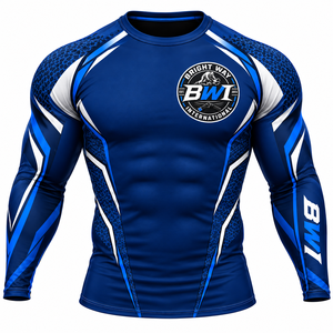 Custom Logo <b>Rash</b> <b>Vest</b> for <b>Men</b> and Women Long Sleeve Printed Surf Sports Shirt Top UPF 50+ <b>Men's</b> Martial Arts Wear - Product Image 1