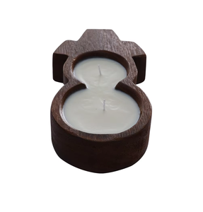 Bol à bougie en bois rustique naturel pour la maison, les mariages, les événements, les cadeaux, récipient à bougie personnalisé pour table, restaurant, café - Product Image 1