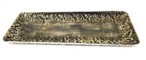 Rectangular <b>Gold</b> Textured Metal <b>Serving</b> <b>Tray</b> - Product Image 5