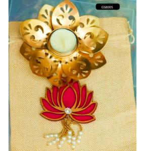 Meilleure vente indienne : Petit Diya Urli religieux avec lotus suspendu, Potli en MDF, ensemble cadeau décoratif festif pour cadeau de mariage - Product Image 1