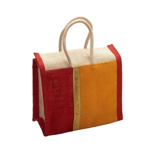 Sacs fourre-tout pliables réutilisables de haute qualité sac d'épicerie en jute imperméable promotionnel motif géométrique prix compétitif - Product Image 1