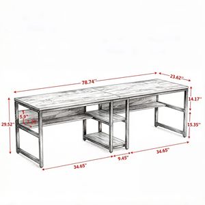 Scrivania da Ufficio Regolabile con Montaggio Facile e Supporto per Computer - Product Image 3