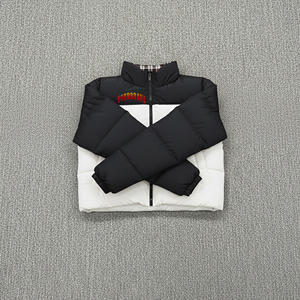 Blouson matelassé oversize pour femme, coupe courte, style streetwear, chaud et tendance, bicolore - Product Image 4