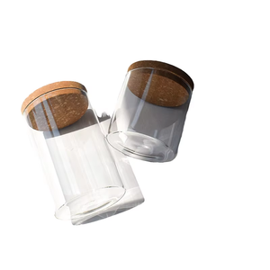 Tarro de vidrio de borosilicato de 1L y 1000ml, resistente al calor, hecho a mano, ecológico, serigrafía, contenedor de comida vacío, tapa de corcho - Product Image 5