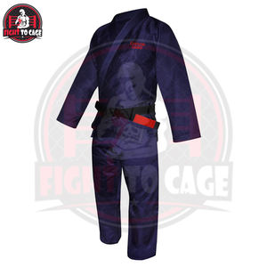 Traje de Judo al Por Mayor, Transpirable, Elástico, 100% Algodón, Ropa de Artes Marciales con Logotipo Frontal de Corte Automatizado, Uniforme de Judo - Product Image 2
