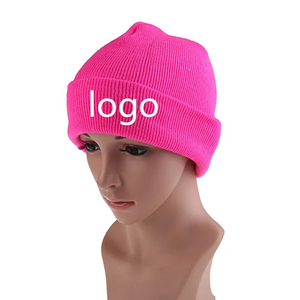 Wholesale Winter Knit Beanie <b>Hat</b> Customizable Logo Thickened Fleece-Lined Warm and Cozy for Men and Women - Product Image 2