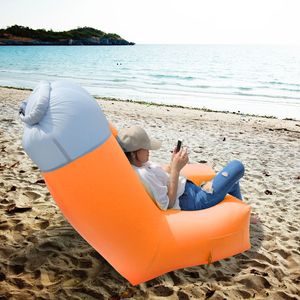 Portable <b>Inflatable</b> Lounger Air <b>Sofa</b> Chair with Organizing Bag Waterproof and Anti-Leaking for Backyard Lakeside Beach Travel - Product Image 1