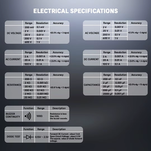 Pince ampèremétrique numérique TRMS haute précision 100A AC/DC avec technologie True RMS pour une mesure précise du courant – Instruments électriques - Product Image 3