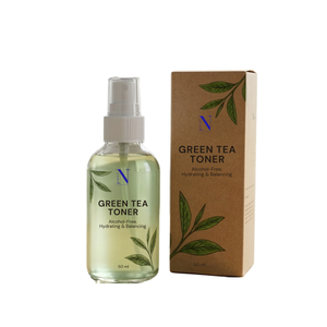 Tonique liquide sans alcool au thé vert avec panthénol pour peaux grasses et sensibles, hydratant, minimisant les pores, apaisant, tonique facial - Product Image 1