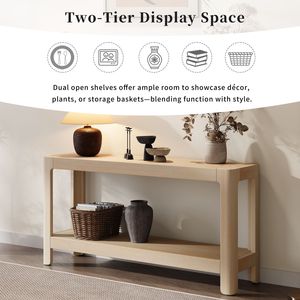 Mirod Elegante Tavolo Console Minimalista Moderno Stile Fattoria in Legno Impiallacciato Premium con Angoli Arrotondati - Product Image 5