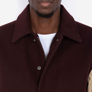 Chaqueta de Béisbol Varsity para Hombre, Invierno 2025, Diseño Empalmado, 100% Lana, Transpirable, Resistente al Viento, Logotipo Frontal - Product Image 6