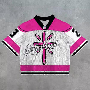 Camiseta de Fútbol Americano Unisex de Alta Calidad, Personalizada, Transpirable, Anti-UV, de Secado Rápido, Talla Grande, con Diseño de Logotipo del Equipo, Malla Vintage - Product Image 2