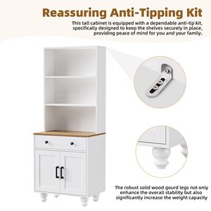 Supporto TV bianco fattoria alla moda gambe in legno massello a forma di zucca 70 \ "centro intrattenimento vetro temperato porte Console multimediale - Product Image 6