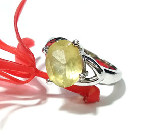 Natural Lemon Quartz Faceted Stone <b>Ring</b> 925 Solid Starling Silver <b>Ring</b> Amazing Color Lemon Stone Gift Birthstone <b>Ring</b> Jewelry - Product Image 3