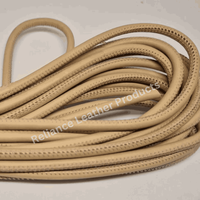 Cordon en cuir plaqué argent 925 avec coutures couleur personnalisées, coupe émeraude, pour la fabrication de bracelets et apprêts de bijoux (personnalisable)