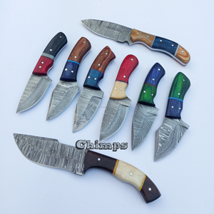 Couteau de chasse d'extérieur de qualité supérieure, lame fixe en acier Damas, à changement rapide, qualité industrielle, os de chameau, bois de noyer - Product Image 6