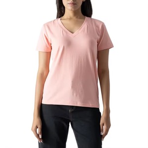 T-shirts pour femmes de haute qualité, col en V, manches courtes, en coton respirant, décontractés, unis, sportifs, à porter en tant que hauts ou sous-vêtements. - Product Image 6