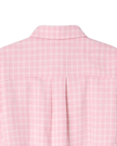 เสื้อเชิ้ตผู้หญิงสีชมพูอ่อนลายตารางแบบครอป แขนยาว ติดกระดุม สไตล์ลำลอง แฟชั่นฤดูใบไม้ผลิและฤดูร้อน รับผลิตตามแบบ OEM - Product Image 6