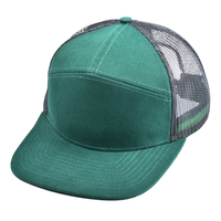 Casquettes de sport à visière plate unie de haute qualité personnalisées à 7 panneaux, casquette de baseball