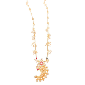 Conjunto de Collar Largo de Perlas con Piedra Pota-10575502RGR - Product Image 2