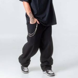 Pantalon de jogging unisexe personnalisé 2026 en molleton 100 % coton, coupe évasée effet délavé, imprimé en relief, haute qualité, respirant, pour homme - Product Image 5