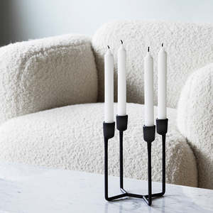 Candelabro Moderno de Acero Negro de 4 Brazos, Impermeable, Duradero, Portátil, Hecho a Mano, Ecológico, Decoración para el Hogar, Ocasiones, Eid - Product Image 4