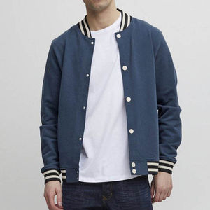 Veste de baseball personnalisée tendance pour homme, coupe ample, col montant, patchs, polyester écologique, coupe ajustée, automne - Product Image 1
