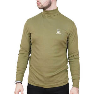 T-shirt à col roulé décontracté pour homme, couche intérieure chaude d'hiver, coton épais, t-shirt à col haut pour homme, personnalisé - Product Image 1