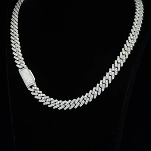 High Quality Customized <b>Iced</b> Jewelz 9mm Cuban Link Moissanite <b>Iced</b> <b>Out</b> Gold Plated 925 Sterling Silver Rose Gold <b>Chain</b> - Product Image 2