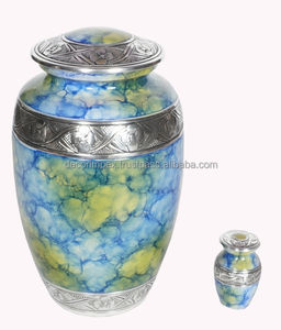 <b>Red</b> Brass Modern Cremation Urn with Small Keepsake Compartment and Locket Tabletop <b>Vase</b> for Ashes Storage - Product Image 6