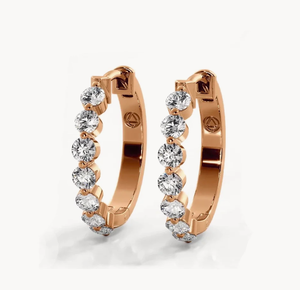 <b>Hoops</b> Earrings Diamond Earrings Gold and <b>Silver</b> Earrings Natural and Lab Grown Diamonds Earrings <b>Hoops</b> Fine Jewelry for Women - Product Image 4