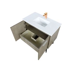 Mueble de baño rústico de acacia con 36 pulgadas Ancho x 20 pulgadas Juego de Muebles de Baño de 36 Pulgadas con Encimera de Mármol Cultivado y Grifo en Oro Rosa - Product Image 4