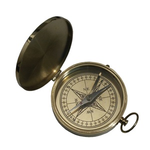 Vintage Brass Nautical <b>Compass</b> with Premium Leather Pouch Classic Marine Navigation Gift and Decorative Accent - Product Image 3
