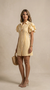 Robe Courte Rayée Premium en Coton pour Femme – Légère et Fluide, Idéale pour l'Été – Vente en Gros - Product Image 6