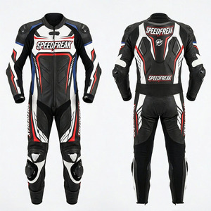 ชุดมอเตอร์ไซค์หนัง Speedfreak One Piece แขนยาว สีดำ ขาว แดง พร้อมเกราะป้องกันสำหรับผู้ชาย ระบายอากาศได้ดี ใช้ได้ทุกฤดู - Product Image 2
