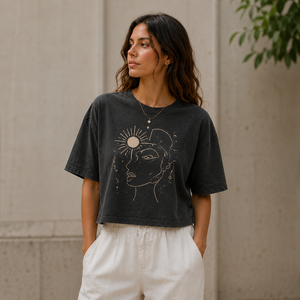 T-shirt ample pour femme en coton biologique 100% jersey simple, décontracté, été - Product Image 1