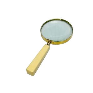 Loupe moderne en laiton de 4 pouces, faite à la main, avec poignée en résine de designer |   Loupe d'inspection portative vintage durable - Product Image 1