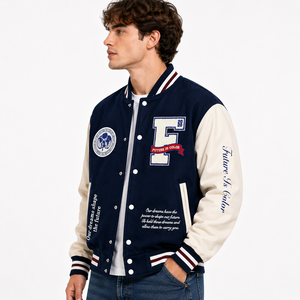 Veste de sport en tricot respirant pour homme, bleu marine, manches longues, col rabattu, pour l'hiver - Product Image 3