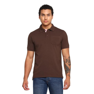 Prix de gros - Polo homme de qualité supérieure, couleur unie, avec poche, 100% coton, polos de couleur unie personnalisés - Product Image 3