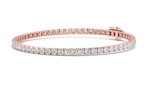 Magnificent 9K Rose Gold Lab Grown Diamond Round Cut Line <b>Bracelet</b> 3.04 CTW - Product Image 6