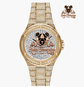 นาฬิกาข้อมือ Moissanite Rhinestone Dial Unisex ตัวเรือนทรงกลม สายสีเหลือง ยี่ห้อ Ruha Enterprise นาฬิกาควอตซ์อนาล็อกสุดหรู สำหรับการซื้อขายส่ง - Product Image 5
