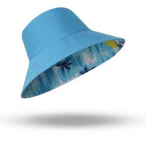 Unisex Orange <b>Bucket</b> <b>Hat</b> Tropical Print <b>Reversible</b> Polyester Beach Summer Casual Adult <b>Hat</b> - Product Image 4