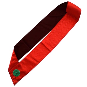 Écharpe du Rite Écossais 8e Degré, Écharpe d'Intendant du Rite de la Franc-Maçonnerie, Écharpe Maçonnique, Régalia du Rite Écossais, Écharpe Rouge Moiré, Rosette Verte - Product Image 6